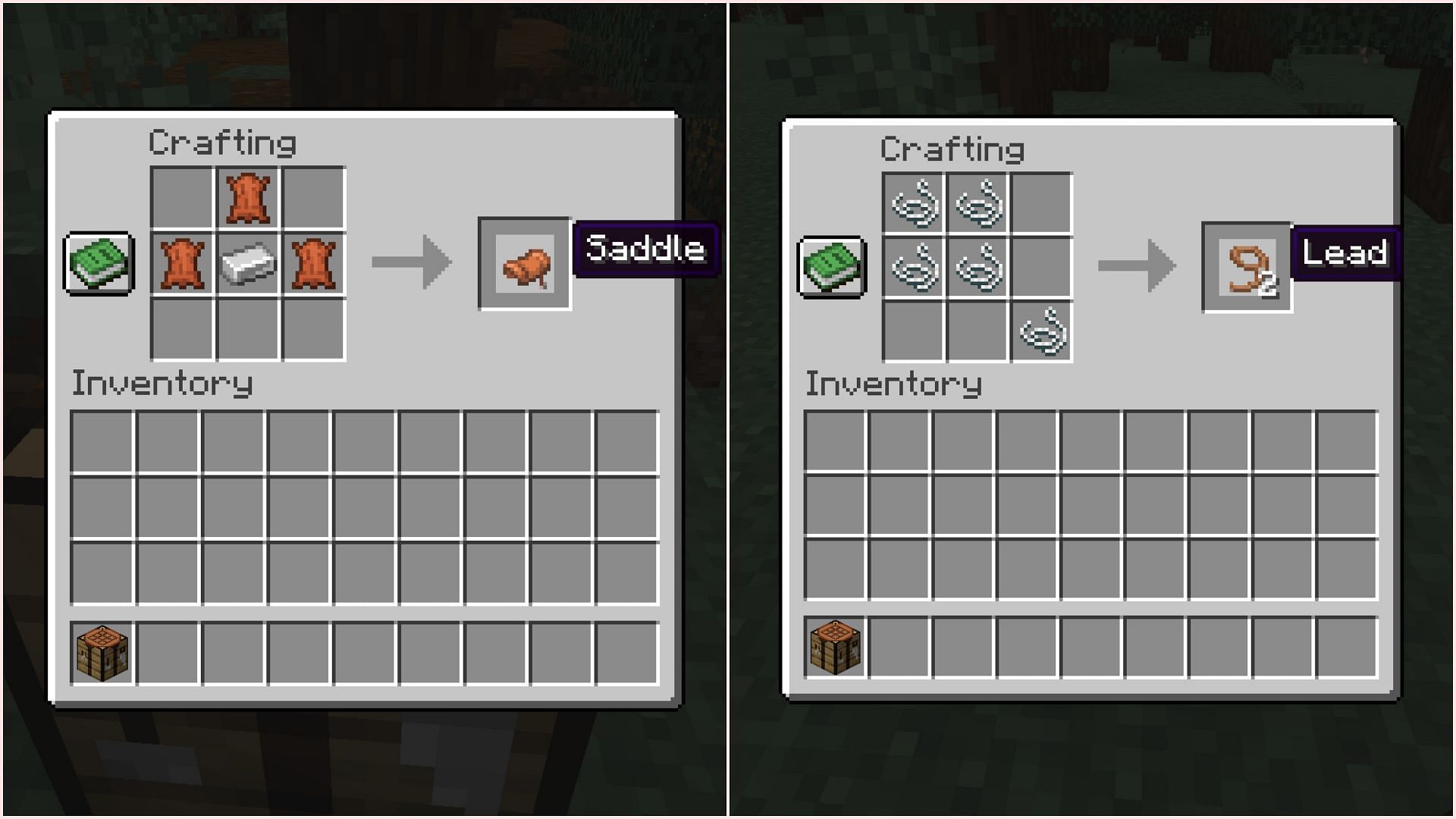 Saddles and leads can now be crafted more easily (Image via Sportskeeda Gaming || Mojang Studios)